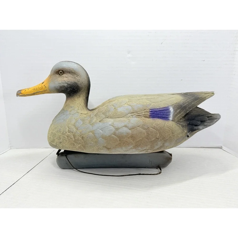 Tuff-N-Lite Vintage 1980s Bill Jones Mallard Hen Duck Decoy Weighted Keel 17